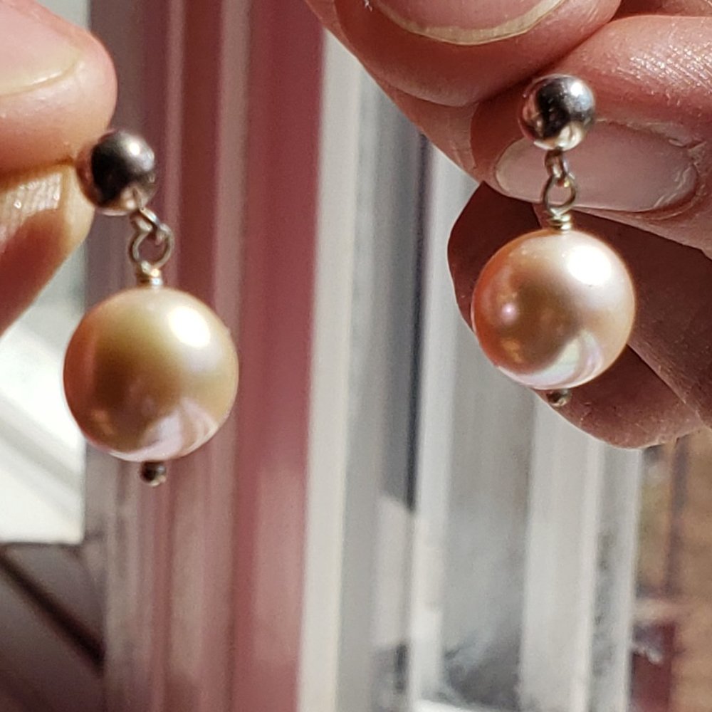 Genuine Pearl drop earrings